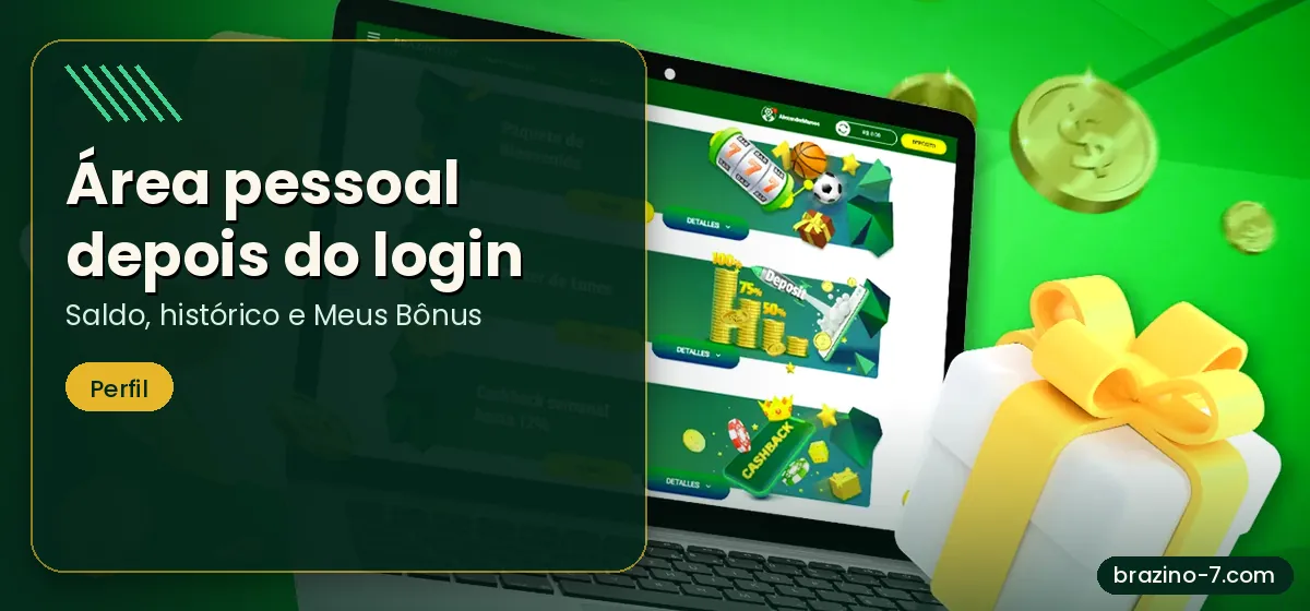 Área pessoal Brazino777 depois do login